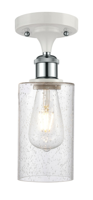 INNOVATIONS 516-1C-WPC-G804 Clymer 1 3.875 inch Semi-Flush Mount White and Polished Chrome