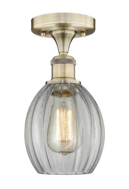 INNOVATIONS 616-1F-AB-G82 Eaton 1 5.5 inch Semi-Flush Mount Antique Brass