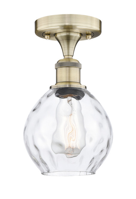 INNOVATIONS 616-1F-AB-G362 Waverly 1 6 inch Semi-Flush Mount Antique Brass