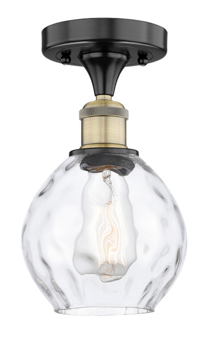 INNOVATIONS 616-1F-BAB-G362 Waverly 1 6 inch Semi-Flush Mount Black Antique Brass