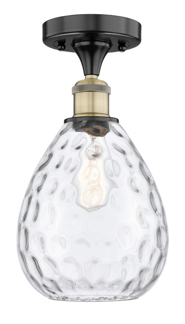 INNOVATIONS 616-1F-BAB-G372 Waverly 1 8 inch Semi-Flush Mount Black Antique Brass