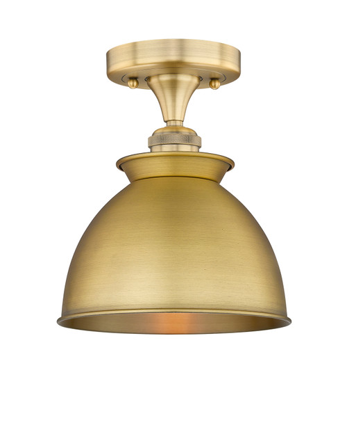 INNOVATIONS 616-1F-BB-M14-BB Adirondack 1 8.25 inch Semi-Flush Mount Brushed Brass