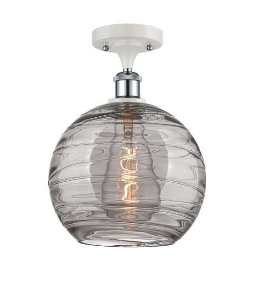 INNOVATIONS 516-1C-WPC-G1213-10SM Deco Swirl 1 Light 10 inch Semi-Flush Mount White and Polished Chrome INNOVATIONS 516-1C-WPC-G1213-10SM Deco Swirl 1 Light 10 inch Semi-Flush Mount White and Polished Chrome