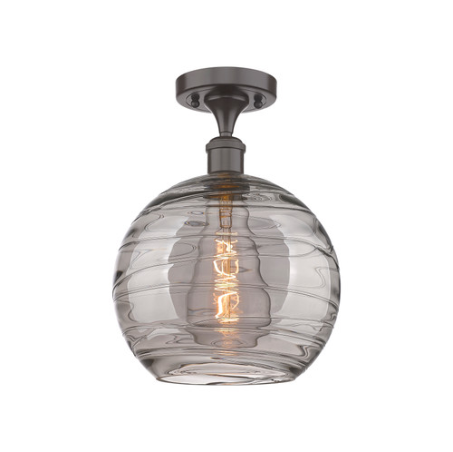 INNOVATIONS 516-1C-OB-G1213-10SM Deco Swirl 1 Light 10 inch Semi-Flush Mount Oil Rubbed Bronze