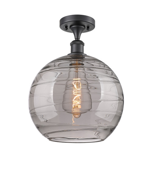 INNOVATIONS 516-1C-BK-G1213-12SM Deco Swirl 1 Light 12 inch Semi-Flush Mount Matte Black