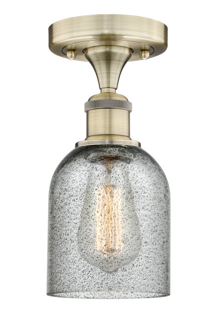 INNOVATIONS 616-1F-AB-G257 Caledonia 1 5 inch Semi-Flush Mount Antique Brass