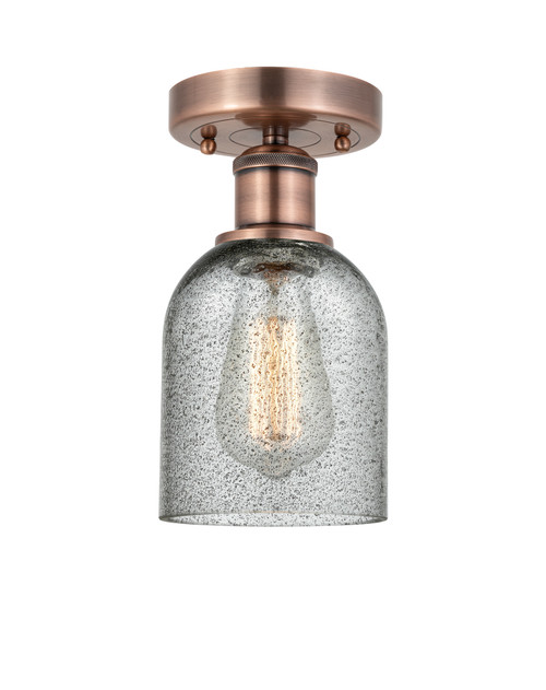 INNOVATIONS 616-1F-AC-G257 Caledonia 1 5 inch Semi-Flush Mount Antique Copper
