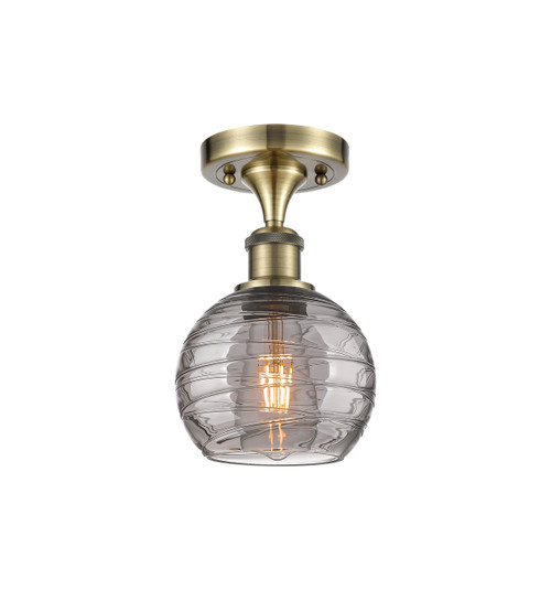 INNOVATIONS 516-1C-AB-G1213-6SM Deco Swirl 1 Light 6 inch Semi-Flush Mount Antique Brass