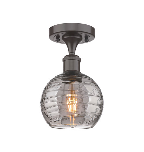 INNOVATIONS 516-1C-OB-G1213-6SM Deco Swirl 1 Light 6 inch Semi-Flush Mount Oil Rubbed Bronze