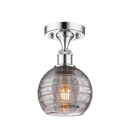 INNOVATIONS 516-1C-PC-G1213-6SM Deco Swirl 1 Light 6 inch Semi-Flush Mount Polished Chrome