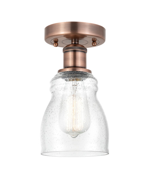 INNOVATIONS 616-1F-AC-G394 Ellery 1 4.75 inch Semi-Flush Mount Antique Copper
