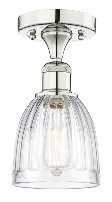 INNOVATIONS 616-1F-PN-G442 Brookfield 1 5.75 inch Semi-Flush Mount Polished Nickel