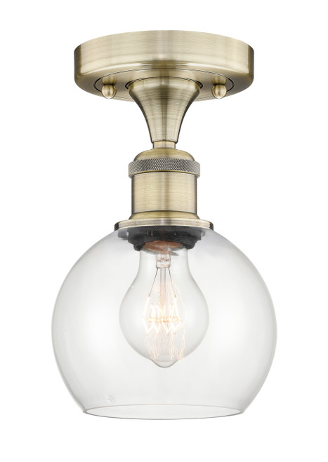 INNOVATIONS 616-1F-AB-G122-6 Athens 1 6 inch Semi-Flush Mount Antique Brass INNOVATIONS 616-1F-AB-G122-6 Athens 1 6 inch Semi-Flush Mount Antique Brass