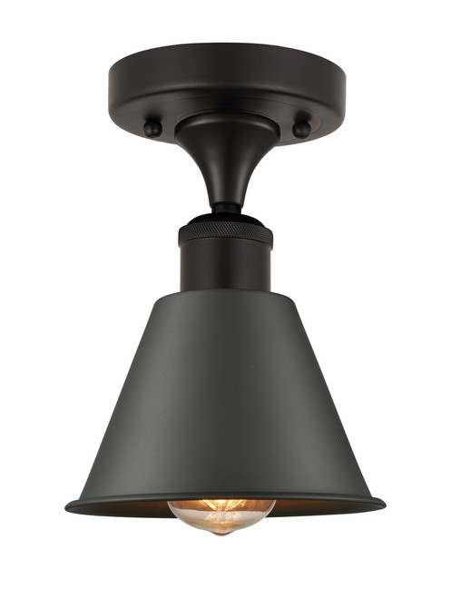 INNOVATIONS 616-1F-OB-M8-OB Smithfield 1 Light Semi-Flush Mount part of the Ballston Collection Oil Rubbed Bronze