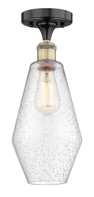 INNOVATIONS 616-1F-BAB-G654-7 Cindyrella 1 7 inch Semi-Flush Mount Black Antique Brass