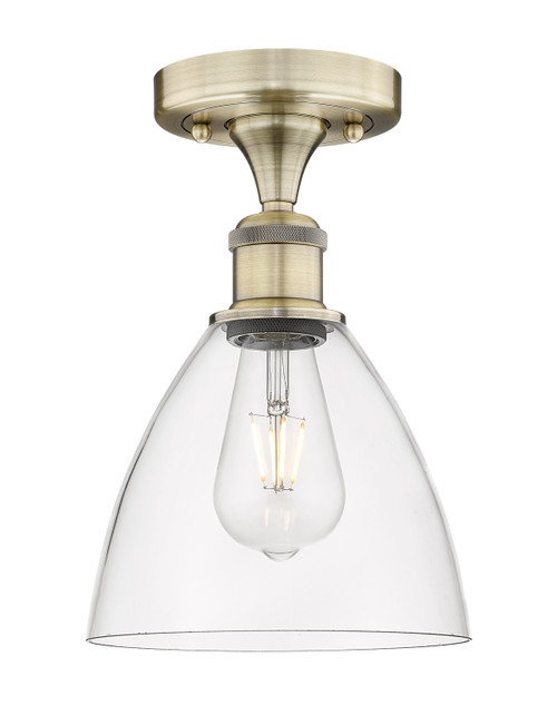 INNOVATIONS 616-1F-AB-GBD-752 Bristol Glass 1 7.5 inch Semi-Flush Mount Antique Brass