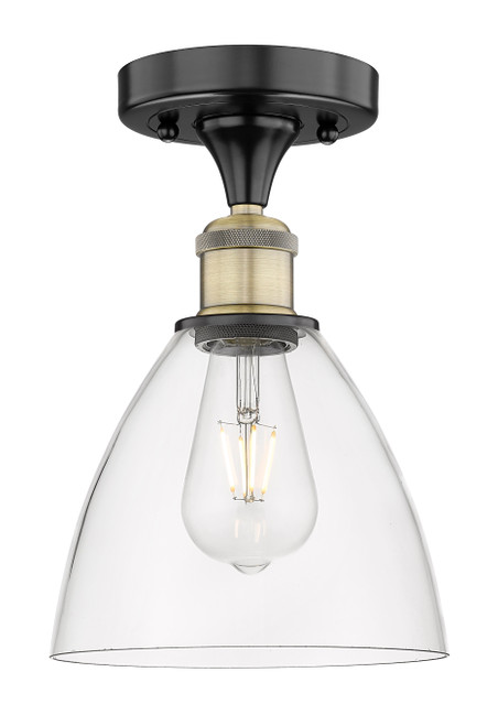 INNOVATIONS 616-1F-BAB-GBD-752 Bristol Glass 1 7.5 inch Semi-Flush Mount Black Antique Brass