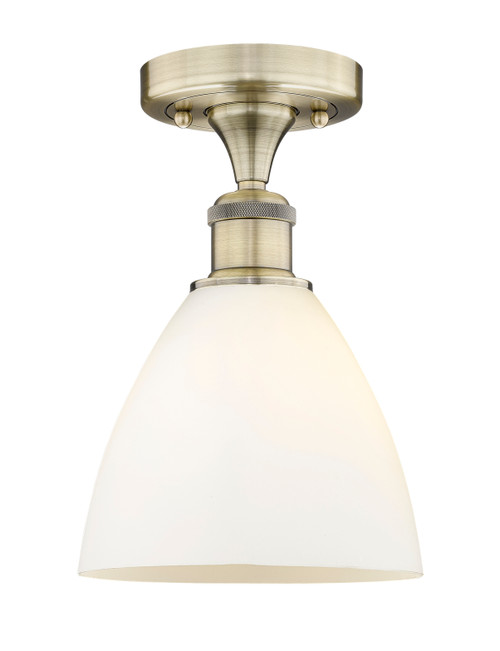 INNOVATIONS 616-1F-AB-GBD-751 Bristol Glass 1 7.5 inch Semi-Flush Mount Antique Brass