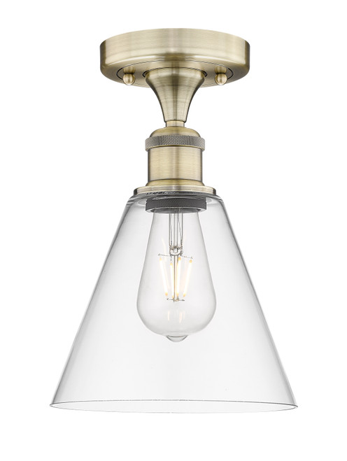 INNOVATIONS 616-1F-AB-GBC-82 Berkshire 1 8 inch Semi-Flush Mount Antique Brass