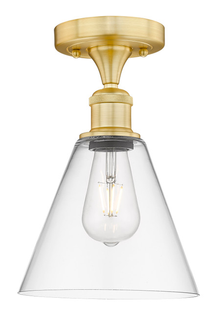 INNOVATIONS 616-1F-SG-GBC-82 Berkshire 1 8 inch Semi-Flush Mount Satin Gold