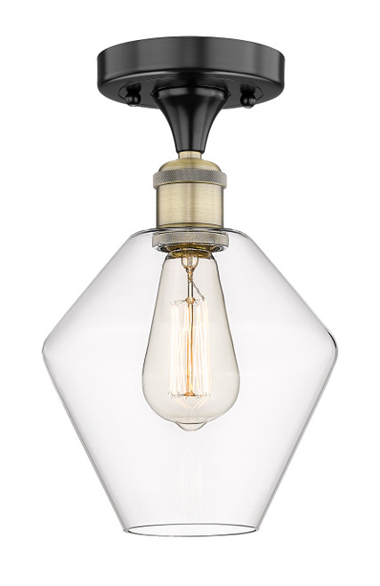 INNOVATIONS 616-1F-BAB-G652-8 Cindyrella 1 8 inch Semi-Flush Mount Black Antique Brass