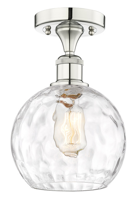 INNOVATIONS 616-1F-PN-G1215-8 Athens Water Glass 1 8 inch Semi-Flush Mount Polished Nickel INNOVATIONS 616-1F-PN-G1215-8 Athens Water Glass 1 8 inch Semi-Flush Mount Polished Nickel