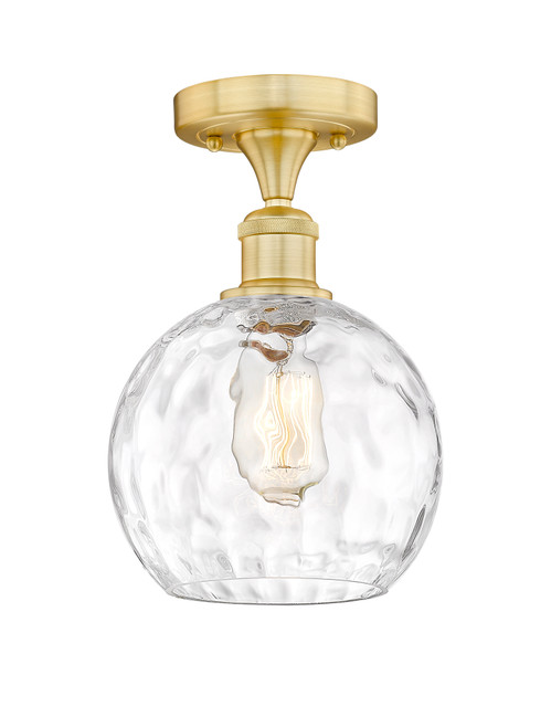 INNOVATIONS 616-1F-SG-G1215-8 Athens Water Glass 1 8 inch Semi-Flush Mount Satin Gold