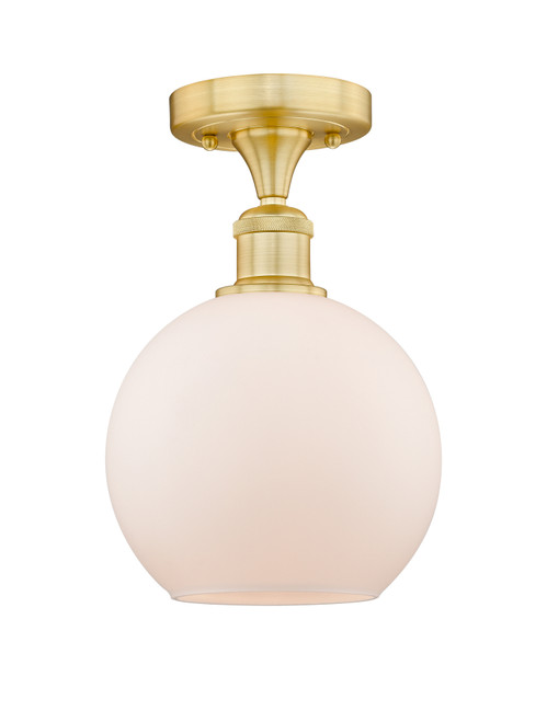 INNOVATIONS 616-1F-SG-G121-8 Athens 1 8 inch Semi-Flush Mount Satin Gold