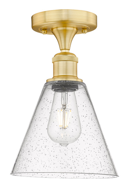 INNOVATIONS 616-1F-SG-GBC-84 Berkshire 1 8 inch Semi-Flush Mount Satin Gold