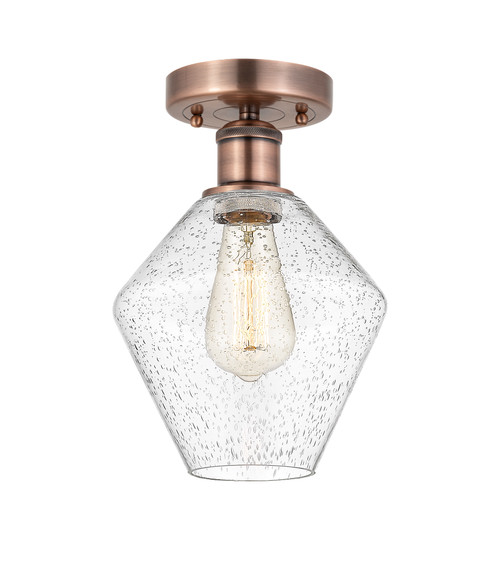 INNOVATIONS 616-1F-AC-G654-8 Cindyrella 1 8 inch Semi-Flush Mount Antique Copper