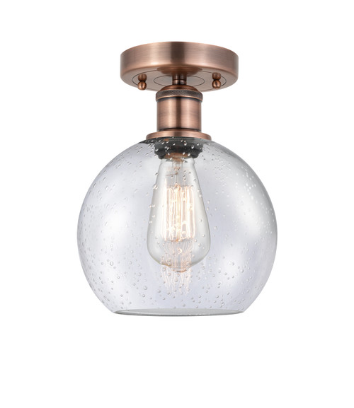 INNOVATIONS 616-1F-AC-G124-8 Athens 1 8 inch Semi-Flush Mount Antique Copper INNOVATIONS 616-1F-AC-G124-8 Athens 1 8 inch Semi-Flush Mount Antique Copper