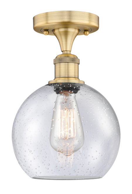 INNOVATIONS 616-1F-BB-G124-8 Athens 1 8 inch Semi-Flush Mount Brushed Brass INNOVATIONS 616-1F-BB-G124-8 Athens 1 8 inch Semi-Flush Mount Brushed Brass