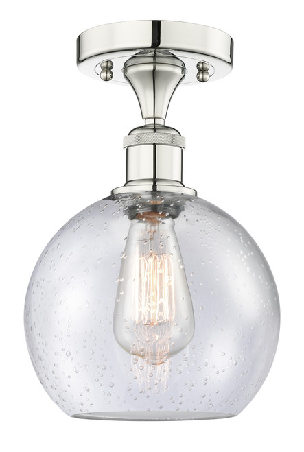 INNOVATIONS 616-1F-PN-G124-8 Athens 1 8 inch Semi-Flush Mount Polished Nickel