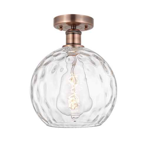 INNOVATIONS 616-1F-AC-G1215-10 Athens Water Glass 1 10 inch Semi-Flush Mount Antique Copper