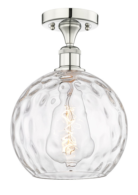 INNOVATIONS 616-1F-PN-G1215-10 Athens Water Glass 1 10 inch Semi-Flush Mount Polished Nickel