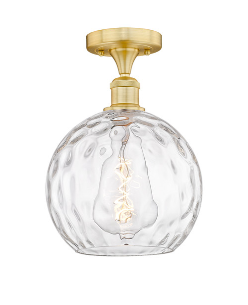 INNOVATIONS 616-1F-SG-G1215-10 Athens Water Glass 1 10 inch Semi-Flush Mount Satin Gold