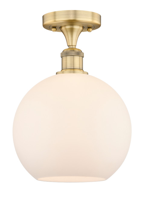 INNOVATIONS 616-1F-BB-G121-10 Athens 1 10 inch Semi-Flush Mount Brushed Brass