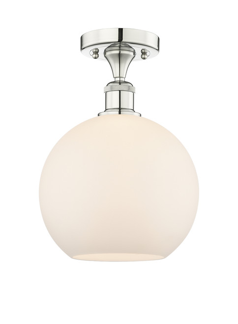 INNOVATIONS 616-1F-PN-G121-10 Athens 1 10 inch Semi-Flush Mount Polished Nickel