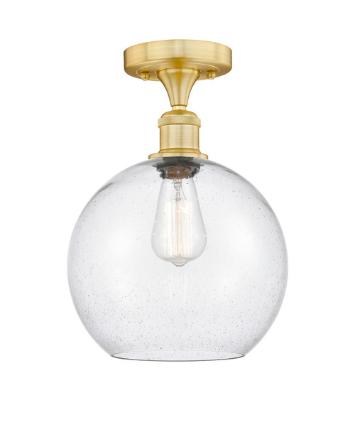 INNOVATIONS 616-1F-SG-G124-10 Athens 1 10 inch Semi-Flush Mount Satin Gold