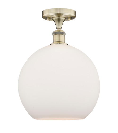 INNOVATIONS 616-1F-AB-G121-12 Athens 1 11.75 inch Semi-Flush Mount Antique Brass