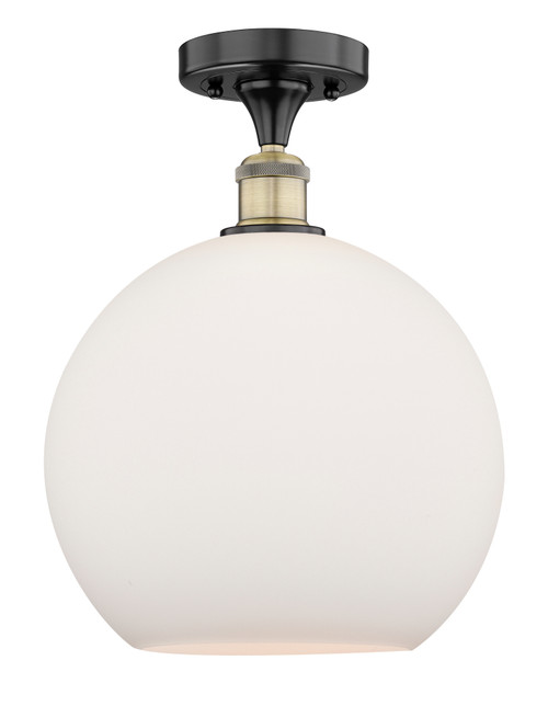 INNOVATIONS 616-1F-BAB-G121-12 Athens 1 11.75 inch Semi-Flush Mount Black Antique Brass INNOVATIONS 616-1F-BAB-G121-12 Athens 1 11.75 inch Semi-Flush Mount Black Antique Brass