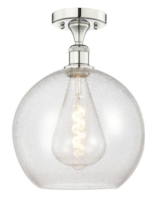 INNOVATIONS 616-1F-PN-G124-12 Athens 1 11.75 inch Semi-Flush Mount Polished Nickel