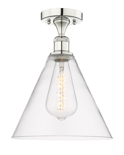 INNOVATIONS 616-1F-PN-GBC-122 Berkshire 1 12 inch Semi-Flush Mount Polished Nickel