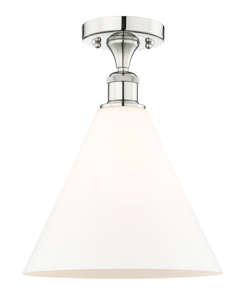 INNOVATIONS 616-1F-PN-GBC-121 Berkshire 1 12 inch Semi-Flush Mount Polished Nickel