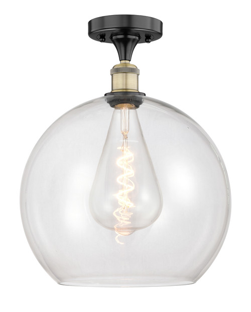 INNOVATIONS 616-1F-BAB-G122-14 Athens 1 13.75 inch Semi-Flush Mount Black Antique Brass INNOVATIONS 616-1F-BAB-G122-14 Athens 1 13.75 inch Semi-Flush Mount Black Antique Brass