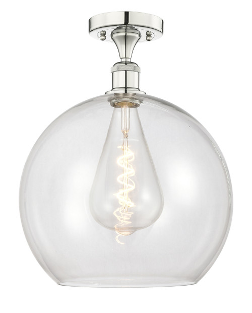 INNOVATIONS 616-1F-PN-G122-14 Athens 1 13.75 inch Semi-Flush Mount Polished Nickel INNOVATIONS 616-1F-PN-G122-14 Athens 1 13.75 inch Semi-Flush Mount Polished Nickel