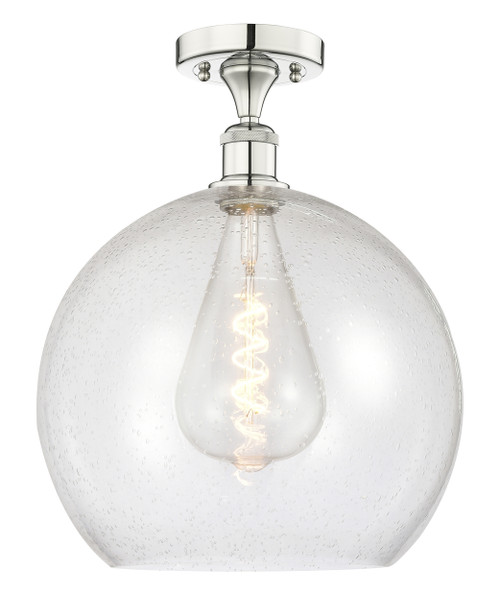 INNOVATIONS 616-1F-PN-G124-14 Athens 1 13.75 inch Semi-Flush Mount Polished Nickel