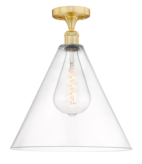 INNOVATIONS 616-1F-SG-GBC-162 Berkshire 1 16 inch Semi-Flush Mount Satin Gold