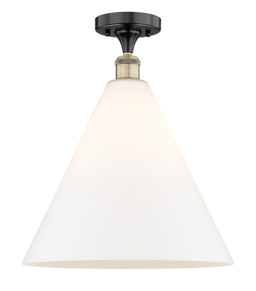 INNOVATIONS 616-1F-BAB-GBC-161 Berkshire 1 16 inch Semi-Flush Mount Black Antique Brass