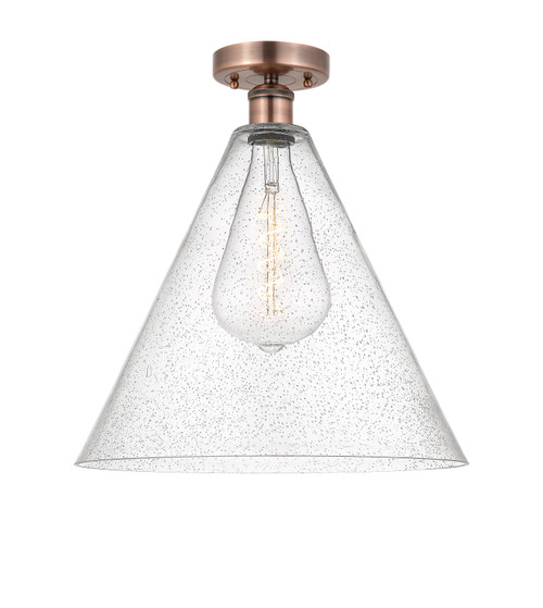 INNOVATIONS 616-1F-AC-GBC-164 Berkshire 1 16 inch Semi-Flush Mount Antique Copper